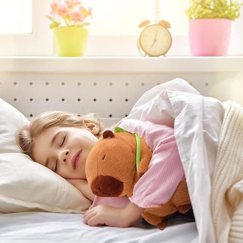 Wonfirang Capybara Plush with Turtle Backpack, 12" Kawaii Capybara Doll Stuffed Birthday Gifts Party Decoration, Cute Plush Toy for Girls Cartoon Fans thumbnail 2