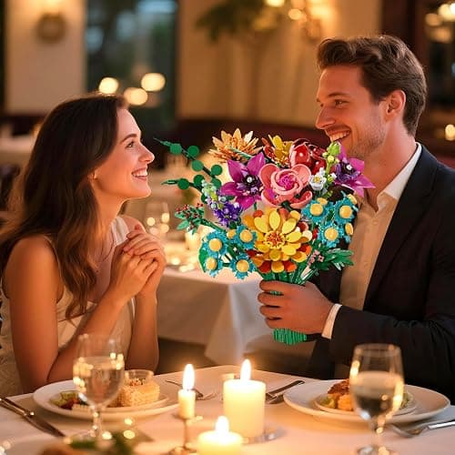 Flower Bouquet Building Set,891PCS Artificial Plant Flower Kit Toy for Kids, Artificial Flowers Botanical Collection for Adults Women Girls, Gifts for Mother's Day, Birthday, Christmas, Home Decor thumbnail 2