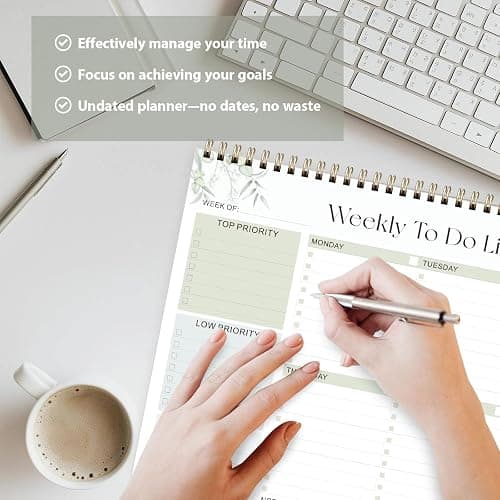 Weekly To Do List Notepad, Undated Planner with 52 Sheets (8.5''x11''), Desk Weekly Planner for Women & Man, Home School & Work (Leaf) thumbnail 7
