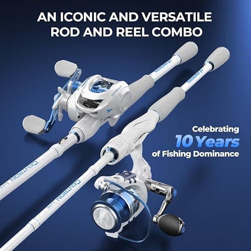KastKing Centron Lite Fishing Rod and Reel Combo, IM6 Graphite 2Pc Blanks, Stainless Steel Guides with Ceramic Rings, Contoured EVA Handles & Fighting Butt, Split or Full Rear Handle Design, 13 Models thumbnail 3