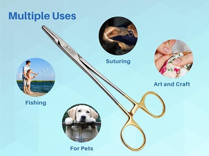 ARTMAN INSTRUMENTS Mayo Hegar Needle Holder 6" Tungsten Carbide Inserts, Gold Plated Needle Driver with Strong Lock, Serrated Jaws for Precise Suturing, Autoclavable thumbnail 6