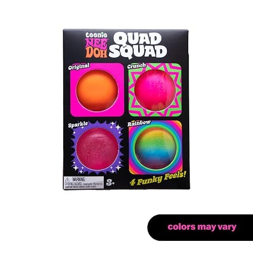 Schylling NeeDoh Teenie Quad Squad Needoh 4 Pack - Sensory Squeeze Toy - 1.5" in Diameter - Colors May Vary thumbnail 2