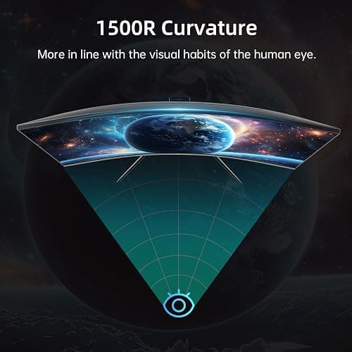 KTC 32 Inch 240Hz Curved Gaming Monitor, FHD 1500R HDR PC Monitor, H32S17F | Adaptive Sync, Ultra-Fast 1080P 1ms Monitor for Gamer, 3500:1 Contrast, HDMI 2.0 x 2, DisplayPort 1.4 & USB 2.0 thumbnail 5