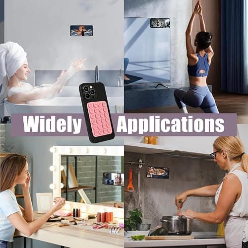 leruiyezs 12Pcs Saugnapf Für Handy,Silikon Handy Saugnäpfe Mit Starker Selbstklebend,4 Farben Handy Saugnapf Halterung Für Handyhülle,Vielseitig Für Selfies Videos,Glatte Flächen Daheim,Büro thumbnail 6