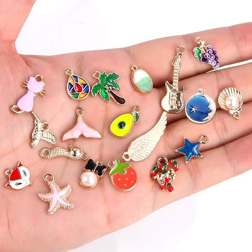 SANNIX 350Pcs Bracelet Charms Jewelry Making Charms Assorted Gold Plated Enamel Pendants for DIY Necklace Bracelet Earring Craft Supplies thumbnail 4