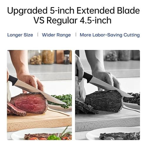 Kuisine 15Pcs Black PP Handle Chef Knife Set with Built-in Sharpener Block | Customized High Carbon Stainless Steel,Triple Sharpening,Full-Tang Structural,Ergonomic PP Handle,Elegant Gift for Holiday thumbnail 7