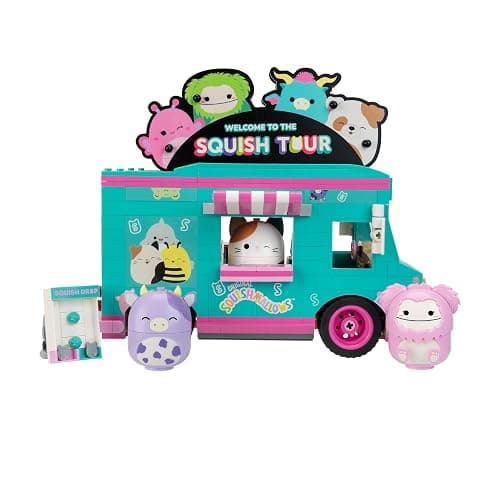 BLDR Squishmallows Squish Tour Van Building Set - Cam The Cat, Bubba The Cow, & Brina The Bigfoot Buildable Figures - Squishmallows Fans 8+, 0098 thumbnail 4
