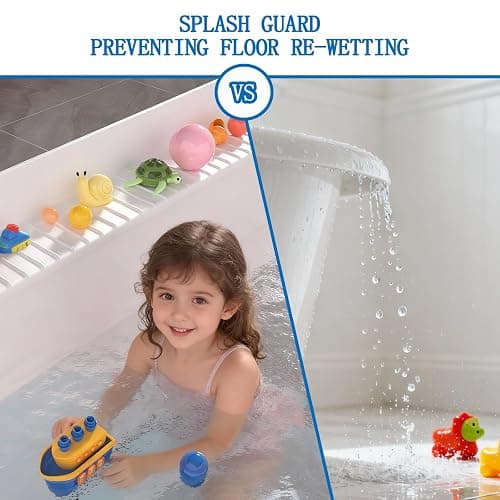 StylizeHive Baby Bathtub Sink Splash Guard and Bath Toy Holder with 11 Strong Suction Cups，Silicone Bath Tray for Tub，Suitable Kids Bathroom Accessories (Gray) thumbnail 5