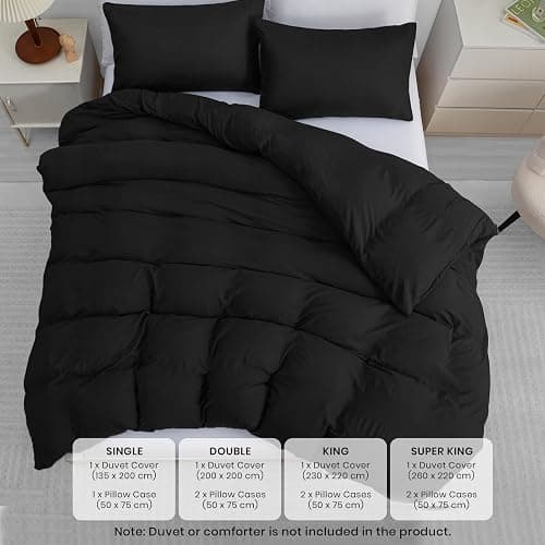Pamposh Double Duvet Set - Pre-Washed Microfibre Bedding Set for Added Softness & Comfort - Lightweight Premium Quilt Cover Set for All Seasons With Zipper Closure thumbnail 9
