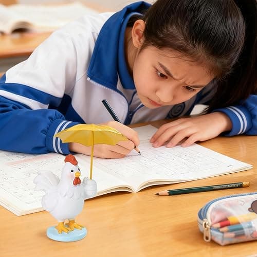 CYjorkbgg Funny Chicken Resin Statue - Cute Baby Chicken with Yellow Umbrella Statue for Fairy Garden Decor Spring Chick Figurine for Outdoor Planter Yard Patio Lawn Indoor Table Decor for Home Gifts thumbnail 6
