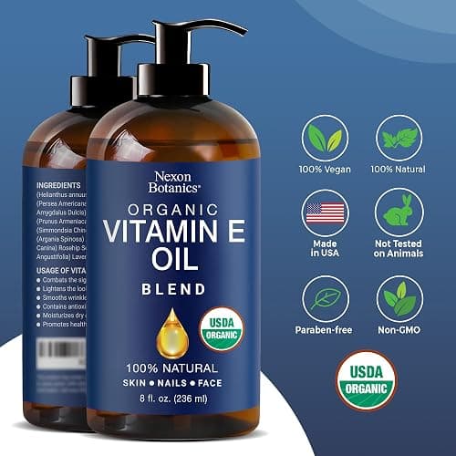 Organic Vitamin E Oil Blend 8 fl oz - Made from Pure, Natural Oils for Skin, Scars & Face - Aceite de Vitamina E - Nexon Botanics thumbnail 6