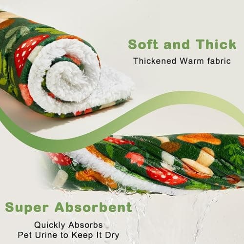 Glittme 2Pcs Bunny Bed Rabbit Bed for Indoor Cage Soft Guinea Pig Bed Fleece Mat Pad Warm Small Animal Bedding Accessories for Hamster Ferret Washable Non-Slip Rabbit Hide House Liner thumbnail 5