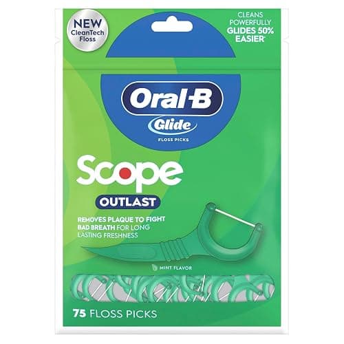 Oral-B Glide Dental Floss Picks Variety Pack with Scope Outlast, Arctic Peppermint Oil, & Ultra Deep Clean, Value Pack 225ct (75 Count per Pack, Pack of 3) thumbnail 10