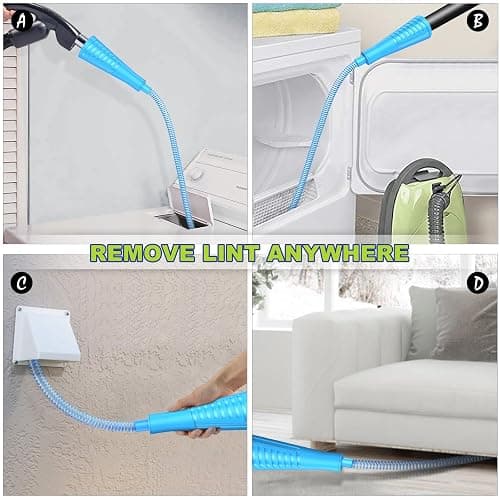 Sealegend Dryer Vent Cleaner Kit Dryer Lint Vac Attachment with Brush, Lint Remover, Dryer Vent Vacuum Hose Cleaning Tools, Blue thumbnail 3