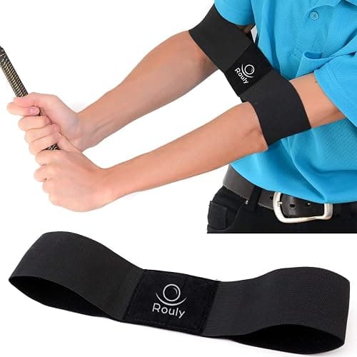 LANJAO Golf Swing Trainer Aid,Swing Correcting Arm Band, Swing Easy Black - Image 1