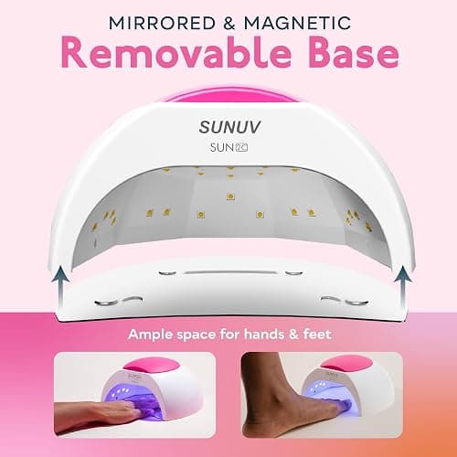 SUNUV SUN2C UV Light for Nails, UV LED Nail Lamp with 4 Timer Settings, Curing Lights Compatible with All Gel Polish Rose thumbnail 5