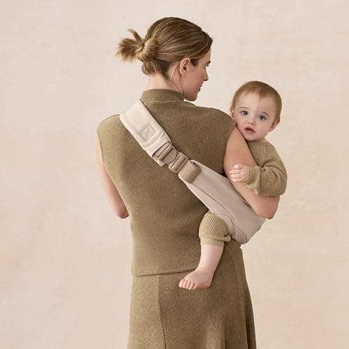 Ergobaby Upsie Sling Baby Carrier for Babies and Toddlers 6-48 Months (17-45 lbs) - 2-Position Ergonomic Baby Carrier with Front Storage Pocket, Hip-Healthy Positioning - Natural Beige thumbnail 8