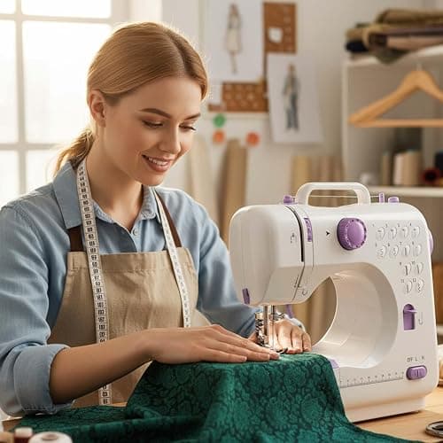 Sewing Machine for Beginners,Portable Sewing Machine with 12 Built-in Stitches,2 Speed(High-Low Speeds),2 Power Supply Method thumbnail 2