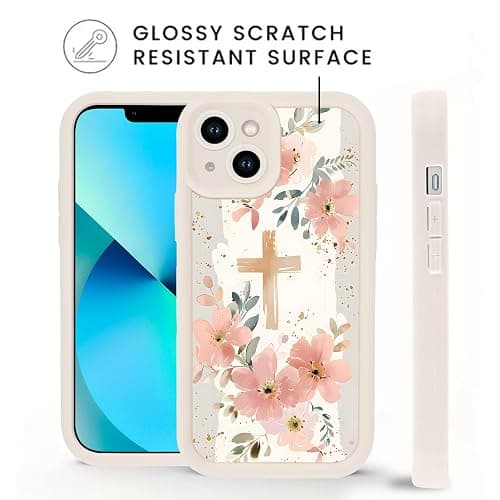 Aoldimu 2 Pack Floral Christian Cross Jesus Bible Verse Phone Cases for iPhone 13 for Women Girls,Soft Shockproof Protective Cover with Christian Quotes for iPhone 13 6.1" thumbnail 4