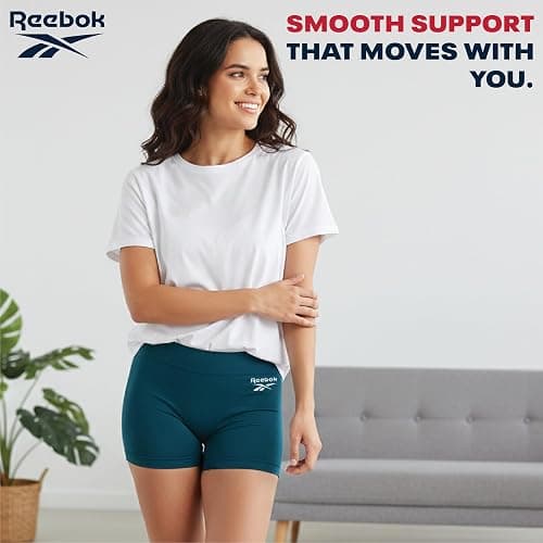 Reebok Womens Boyshorts Underwear - 4 Pack Plus Size 3" Inseam Stretch Performance Boyshort Seamless Underwear for Women thumbnail 6