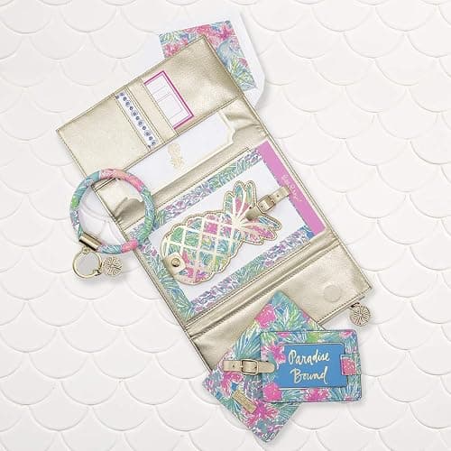Lilly Pulitzer Vegan Leather Passport Holder, Cute Passport Cover, Travel Wallet with Credit Card Slots, Swizzle In thumbnail 5