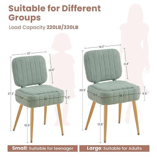 ZYKZYK Updated Vanity Chair, Storage Ottoman with Folding Back & Gold-Toned Metal Legs, Ottoman Seat with Teddy Velvet for Dressing Room Living Room Bedroom, 16" x 12.5" Inch thumbnail 3