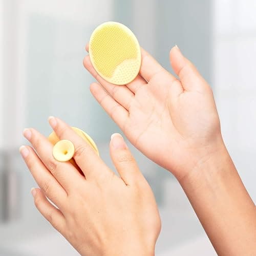 4 Pack Face Scrubber,JEXCULL Soft Silicone Facial Cleansing Brush Face Exfoliator Blackhead Acne Pore Pad Cradle Cap Face Wash Brush for Deep Cleaning Skin Care thumbnail 7