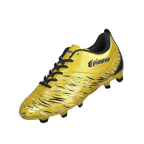 EPIMENO Soccer Cleats Boys Girls Kids Firm Ground Unisex Football Baseball Shoes(Little Kid/Big Kid) - 6 Big Kid - Gold Metallic - Image 1