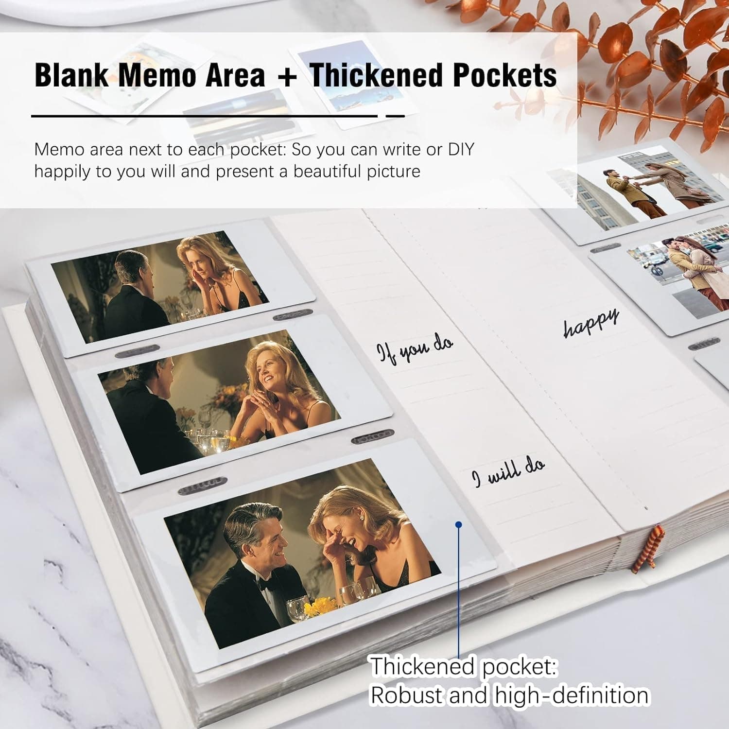 Álbum de fotos para Fujifilm Instax Mini, Álbum de fotos de 180 bolsillos con espacio de escritura para Polaroid, cubierta de piel, fotos de 2 x 3 para Instax Mini 12 11 9 40 8 7 Evo LiPlay cámara thumbnail 5