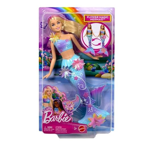 Barbie Fantasy Mermaid Flower Feature Doll | Fashion Doll With Surprise Flower Feaure, Includes Pearl Headband Accessory, Ages 3+, JDM72 thumbnail 6