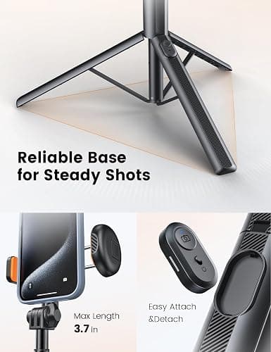 ANXRE 71" Phone Tripod, NT79 Extendable Selfie Stick for Cell Phone＆Camera Photo Video Kits, Travel Tripod Stand with Remote for Video Recording, Phone Holder Tripod Compatible with Phone Camera Gopro thumbnail 3