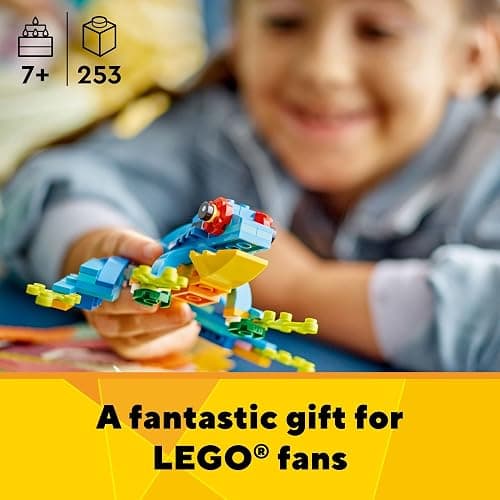 LEGO Creator 3 in 1 Exotic Parrot Building Toy Set, Transforms to 3 Different Animal Figures - from Colorful Parrot, to Swimming Fish, to Cute Frog, Creative Toys for Kids Ages 7 and Up, 31136 thumbnail 6