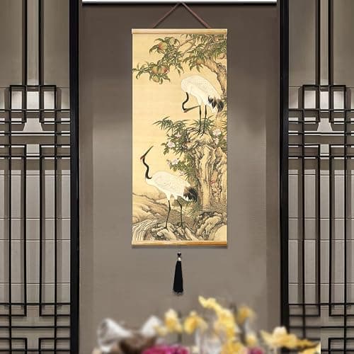 EAPEY Prints Chinese Scroll Hanging Japanese Wall Art Fengshui Painting Decor Ancient Paintings Replica thumbnail 3