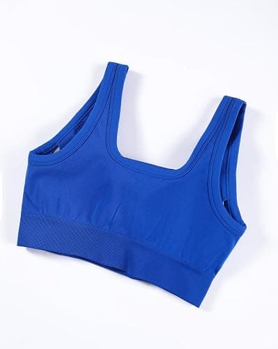 AUROLA Power Womens Square Back Basic Sports Bra - Square Neck Padded Low Impact Yoga Bra Workout Crop Top thumbnail 8