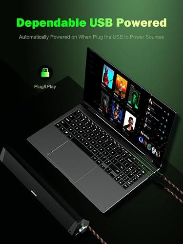 BLUEDEE Computer Speakers for Desktop PC, Computer Sound bar, HiFi Stereo Speakers for Computer Desktop, Bluetooth 5.0 and 3.5mm Aux-in PC Soundbar, USB/USB C Powered Gaming Speakers for pc, Laptop thumbnail 7