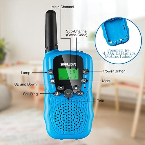 Walkie Talkies for Kids Toys for Boys Girls 4-6, 3 Miles Range Walkie Talkie to Camping, Outdoor 4 Year Old Girl Birthday Gifts for 3 4 5 6 7 Year Old Boy Girl Gifts Age 6-8 (Blue&Pink&Yellow, 3 Pack) - 3 Pack - Blue&Pink&Yellow thumbnail 5