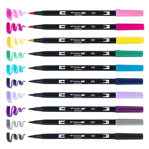 Tombow 56188 Dual Brush Pen Art Markers, Galaxy, 10-Pack. Blendable, Brush and Fine Tip Markers thumbnail 5