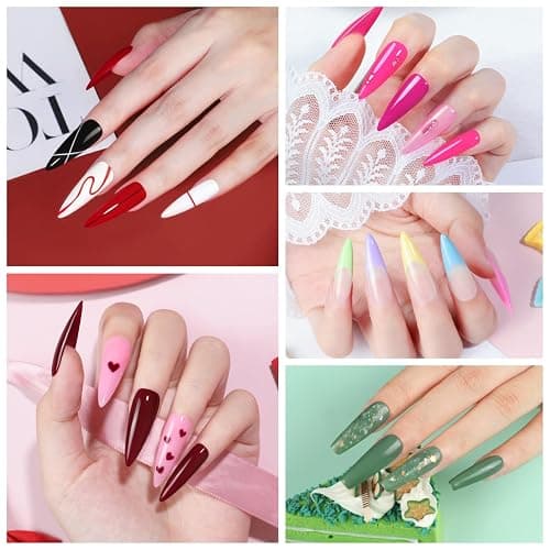 COSCELIA 25PCS Gel Nail Polish Set Spring Summer Colors Gel Nail Polish Soak Off with Glossy Matte Silver Golden Glitter Top Coat Red Brown Black White Green DIY Gifts for Women Girls thumbnail 2