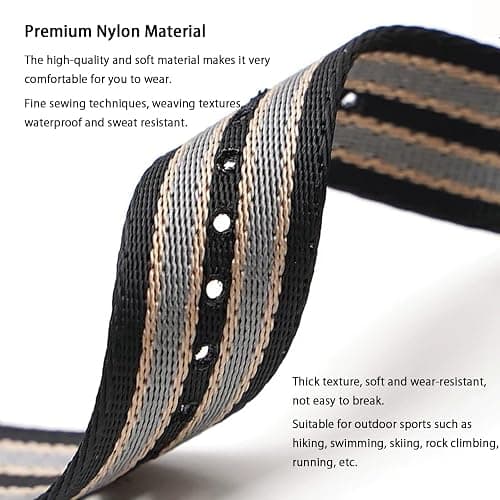Nizonlaie Military Ballistic Nylon Watch Band Heavy Buckle 18mm 20mm 22mm 24mm Thick G10 Premium Nylon Watch Bands Smart Watch Replacement Band Strap for Men Women thumbnail 4