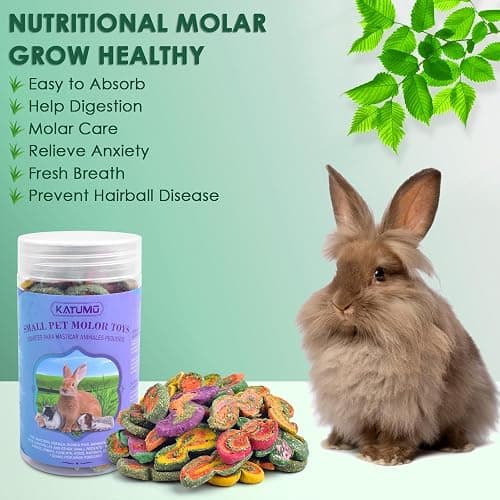 KATUMO Rabbit Chew Toys, Timothy Grass Treats Small Animal Molar Toys for Guinea Pig Hamster Bunny Chinchilla Gerbil, 150g / 5oz thumbnail 5