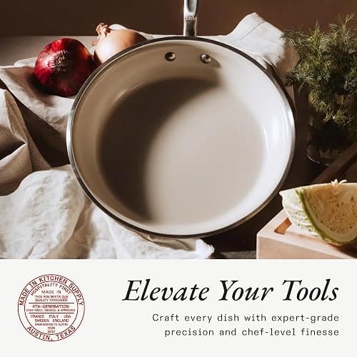 Made In Cookware - 3-Piece (Includes 8",10",12") Ceramic Non Stick Frying Pan Set (Stainless Handle) - 5-Ply Stainless Clad with Stay-Cool Handle - Professional Cookware thumbnail 4