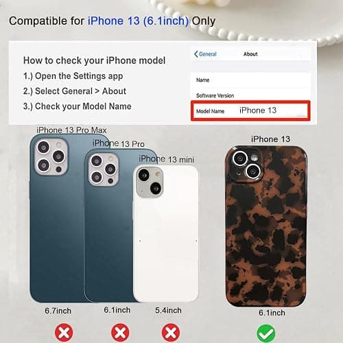 aaknhen Tortoise Shell Phone Case Compatible for iPhone 13 Retro Leopard Cheetah Print Chic Animal Pattern Flexible Soft TPU Protective Cool Girls Amber Brown Protective Cover(for iPhone 13) thumbnail 2