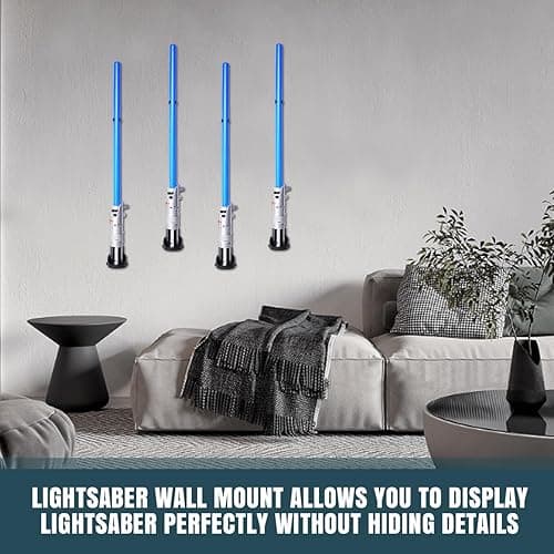 Lenink 2 Pack Lightsaber Wall Mount - Holder Rack Compatible with Galaxy's Edge and Most Lightsabers (Black) - Black thumbnail 2