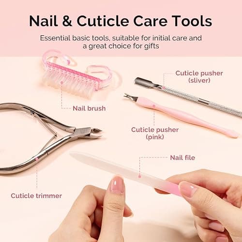 MelodySusie Cuticle Remover Kit,60g Cuticle Remover Cream 15ML Cuticle Oil | Cuticle Nipper Trimmer Pusher,Nail File and Brush for Cuticle Softener & Moisturize Manicure Kit for Nail Care thumbnail 6