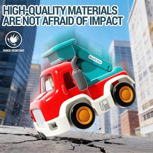 11-Pack Construction Truck Toys for Toddlers 1–3,Push-and-Go Friction Powered cars with Lights & Music,Vehicle Roadblock Toys Set,Baby Boy car Toys for 6-9-12-18 Months,for Kids Boy Birthday Gifts thumbnail 7