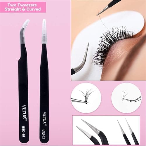 Lash Extension Kit Beginners, Eyelash Extension Accessories, False Eye Lashes Extension Training Tool Kit with Professional Mannequin Head for Beginners, Massage, Cosmetology Esthetician Supplies thumbnail 5