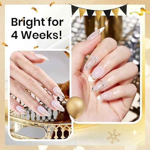 Beetles Metallic Gel Nail Polish Liner Set Silver Bronze Gold 2pcs Gel Liner Nail Art Chrome 3D High-Gloss Effect for Nail Paint Design with Thin Brush DIY French Manicure Curing Requires at Home thumbnail 6