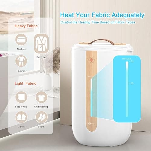 Keenray Towel Warmer for Bathroom, Towel warmer bucket with Heating Progress Bar, Fragrance Disc Holder, Leather handle, Auto Shut-off Towel Bucket Fits Up to Two 40" x 70" Towels, Bathrobes, Blankets thumbnail 4