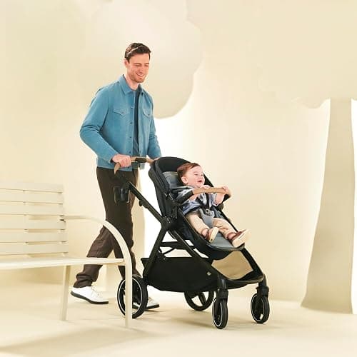 Maxi-Cosi Zelia Pro 5-in-1 Travel System with Mico Pro Infant Car Seat, Baby Stroller Combo, Reversible Seat, Large Wheels, Adjustable Handle, Newborn to Toddler, Lightweight, Caspian Caviar thumbnail 16