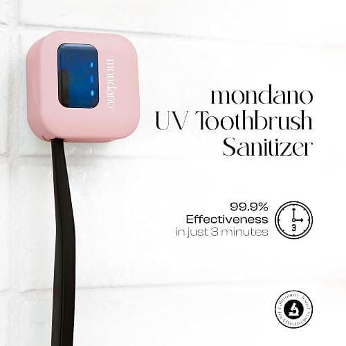 Mondano UV-C Toothbrush Sanitizer and Holder, Toothbrush Case - Manual/Electric Toothbrush Cover for Any Toothbrush Head - Rechargeable Toothbrush Travel Case, Tooth Brush Cover Cap for Home thumbnail 2